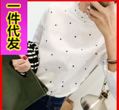 【紫伊卡秋冬新款印花公主領(lǐng)長(zhǎng)袖棉麻高領(lǐng)白襯衣免費(fèi)代理一件代發(fā)】?jī)r(jià)格_廠家_圖片 -