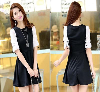 2014外貿(mào)夏季爆款女連衣裙 女裝裙子 相色裙 免費加盟代理