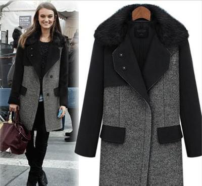 【2014冬英倫風中長款加厚毛呢大衣 微信代理 一件代發(fā)】價格_廠家_圖片 -